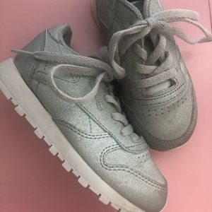 Silver glitter Reebok sneakers
